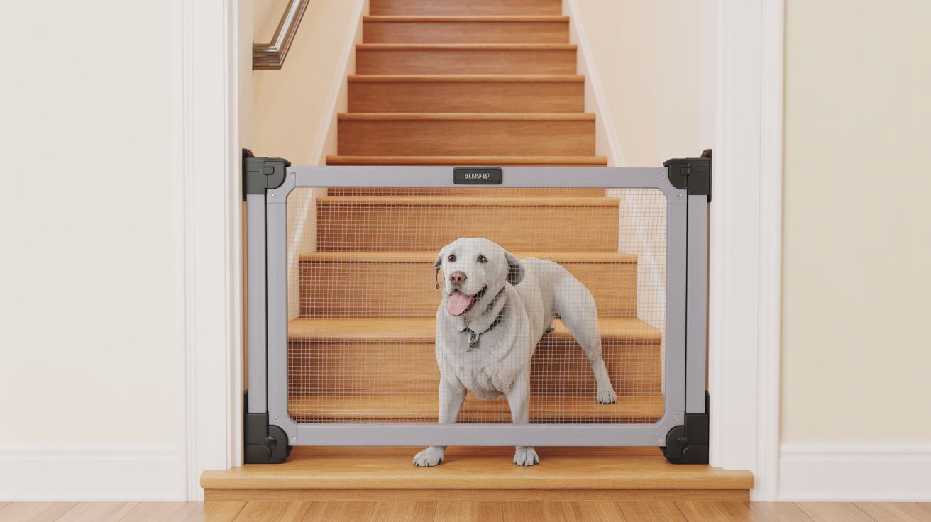 retractable baby gate for stairs with banister