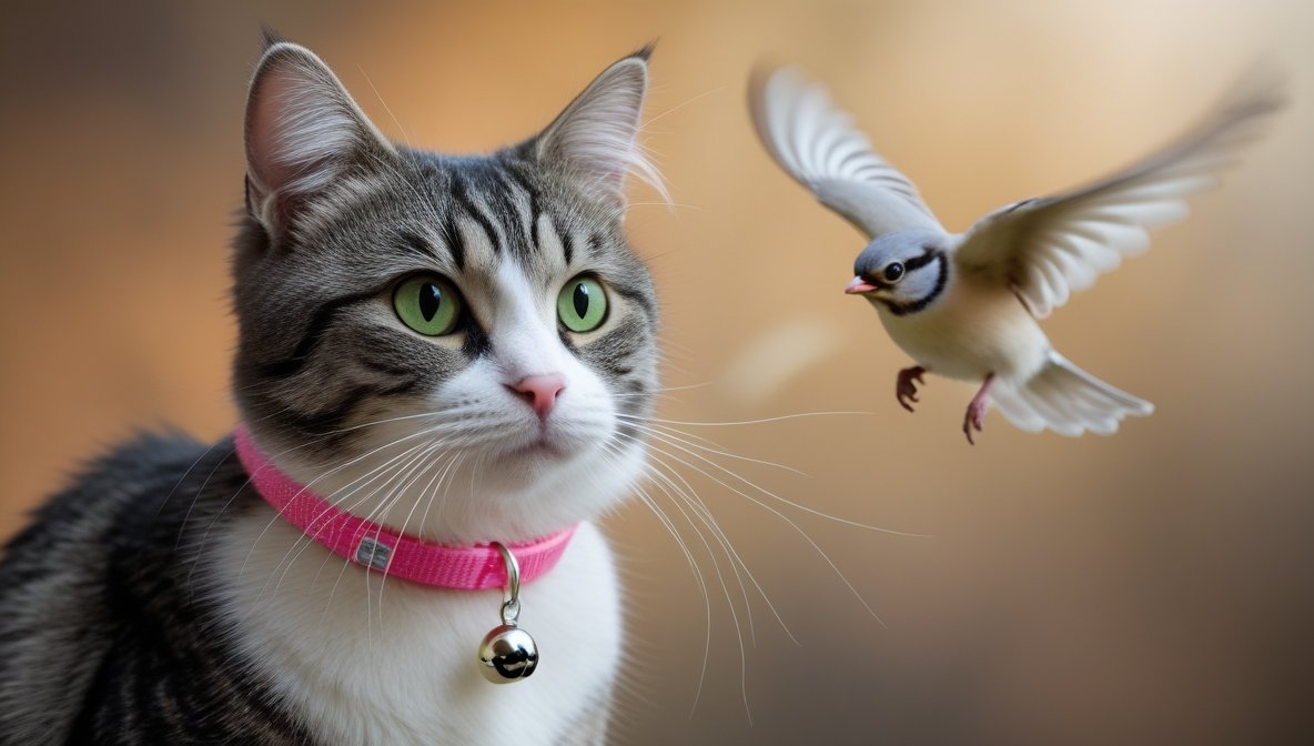 cat collars with bells to safe birds.