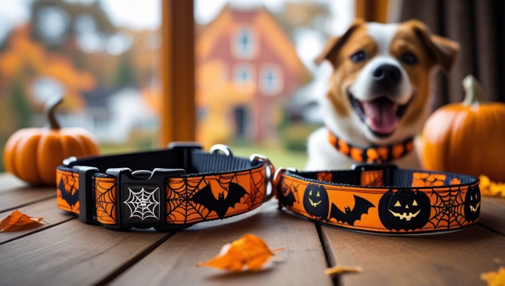 halloween dog collar and leash set