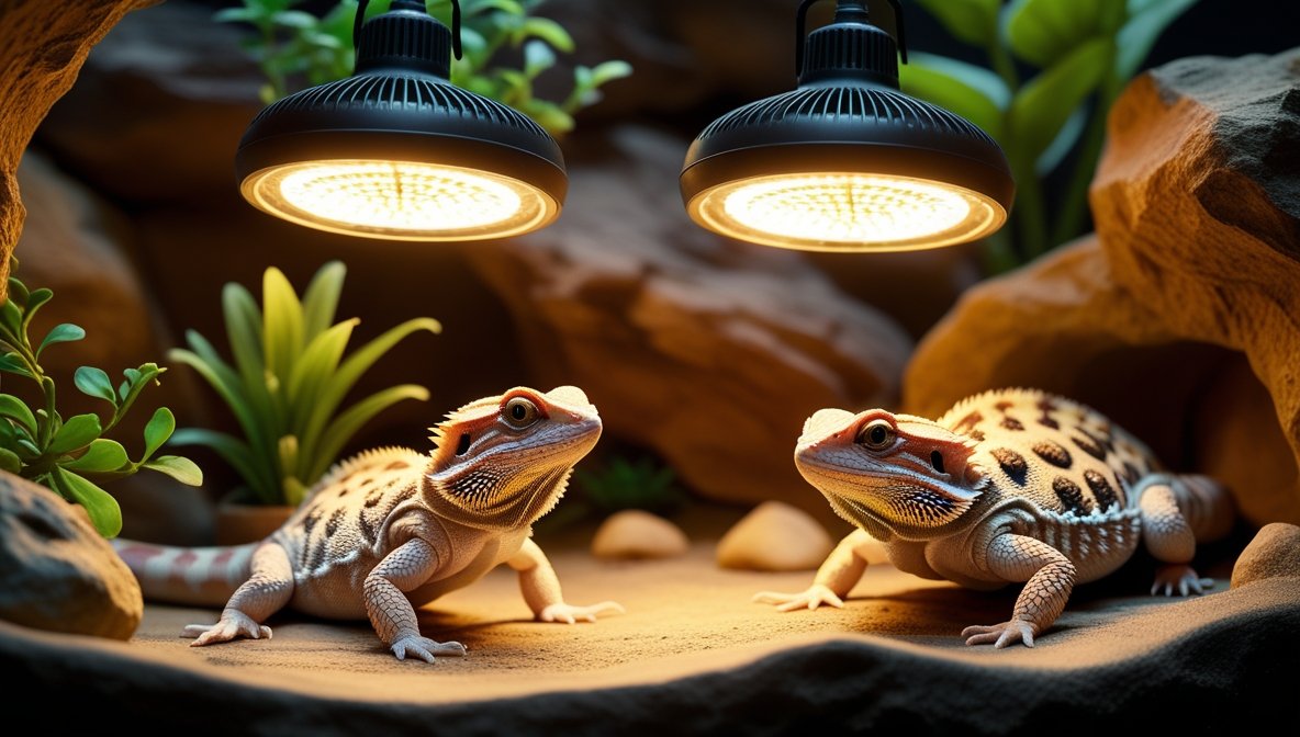 Comparison of top heat lamp bulbs for reptiles including halogen, ceramic heat emitter, and deep heat projector for bearded dragons and snakes.