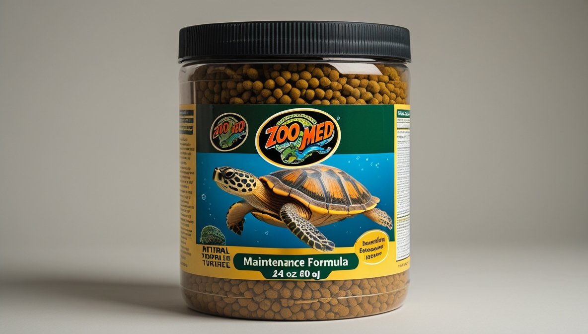 Comparison of top natural aquatic turtle food brands including Zoo Med, Mazuri, Tetra ReptoMin, and Omega One for Red-Eared Sliders.
